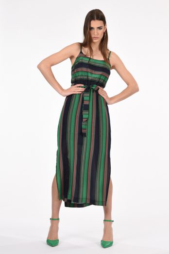 שמלה stripes חומה