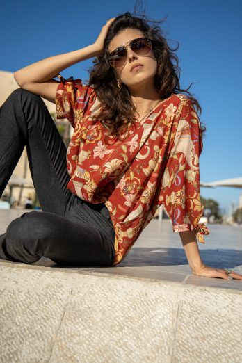 חולצה באטרפליי בורדו