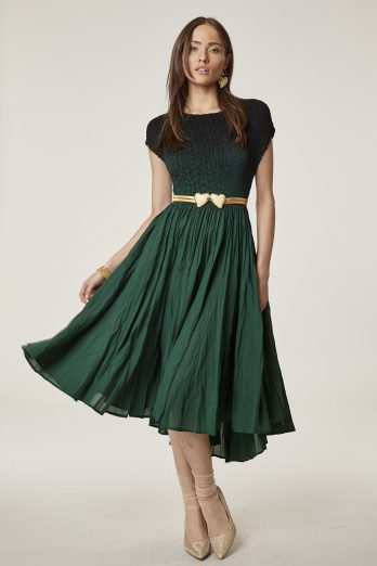 שמלה פליסה ירוקה