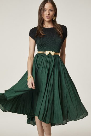 שמלה פליסה ירוקה