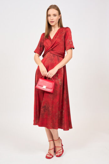 שמלה טוויסט אדומה