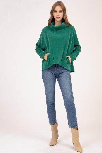 עליונית מרסדס ארוכה ירוק בקבוק