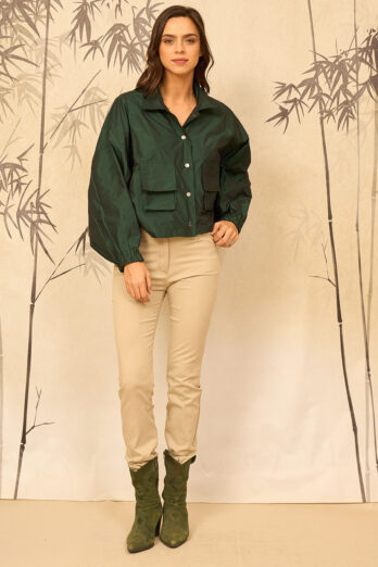 ז'קט מנדרין ירוק