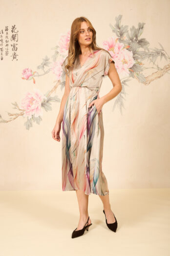 שמלה קימונו שמנת