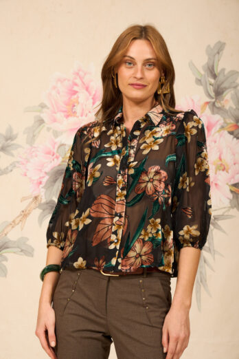 חולצה פאנטום קטיפה פרחים ורוד חולצה פאנטום קטיפה פרחים ורוד