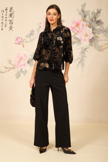 חולצה פאנטום קטיפה שחור קפה