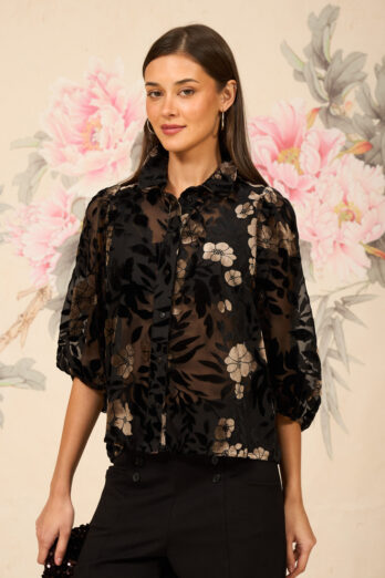 חולצה פאנטום קטיפה שחור קפה חולצה פאנטום קטיפה שחור קפה