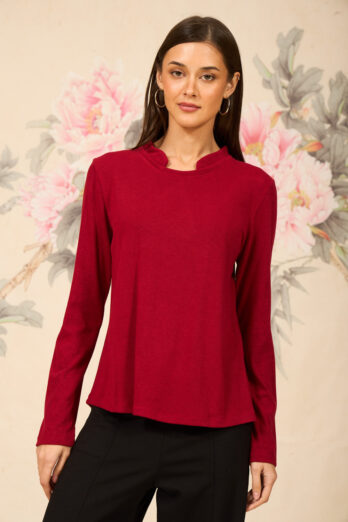 חולצה פרלה ארוכה אדומה חולצה פרלה ארוכה אדומה
