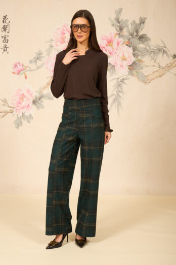 חולצה פרלה ארוכה חומה