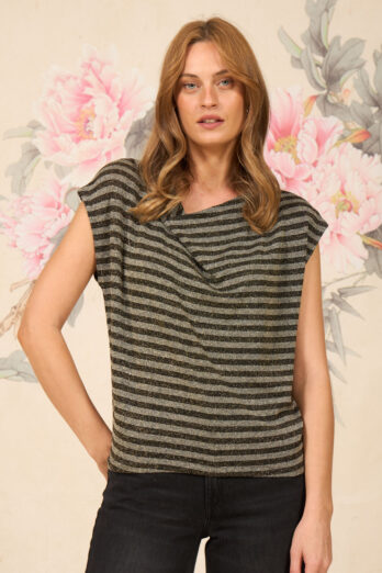 חולצה מונה לורקס אפורה/שחורה