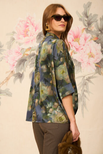 חולצה פרנסיס סאטן זית