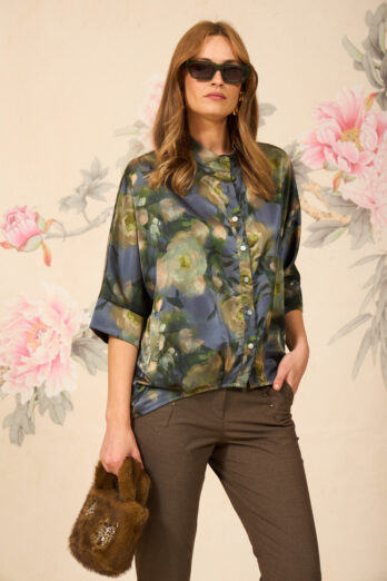 אסף פלג חולצה פרנסיס סאטן זית