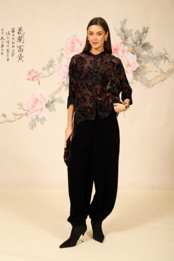 אסף פלג חולצה פרנסיס קטיפה בורדו