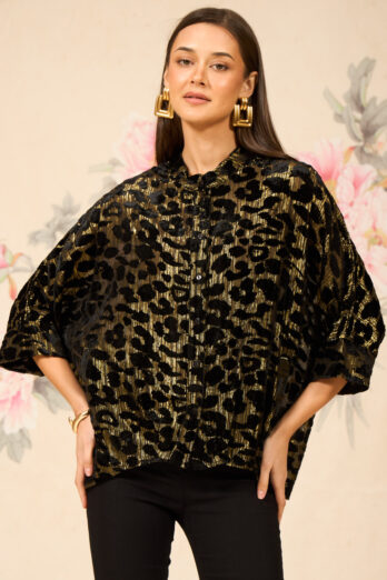 אסף פלג חולצה פרנסיס קטיפה מנומרת