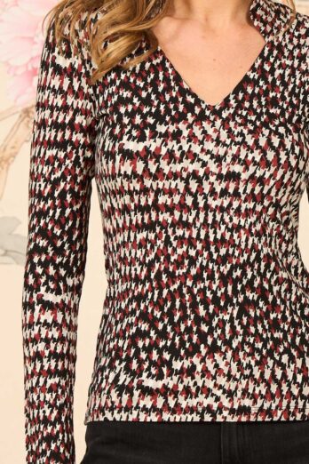 חולצה v ארוכה זיגזג