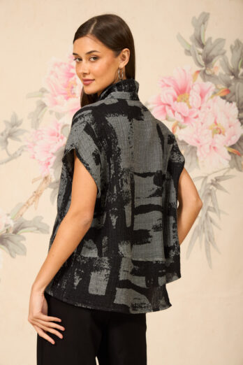 חולצה טרויה שחורה אפורה