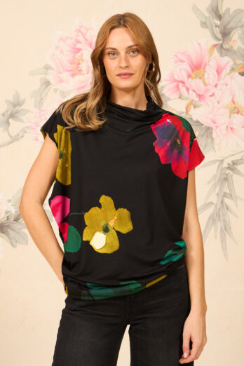 חולצה אסי סימפוניה פרחים אדומים