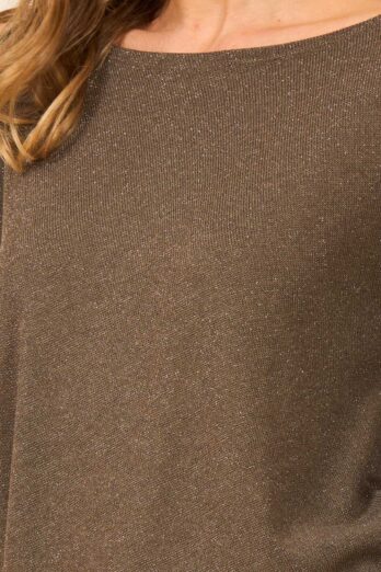חולצה אסימטרית ארוכה קפה