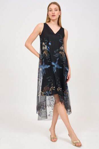 שמלה מואנה ריקמה ג'ינס