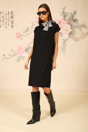 שמלה פאריס מנומרת