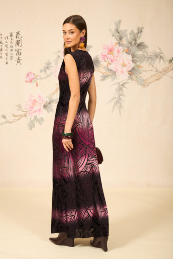 שמלה סאקורה קטיפה סגולה