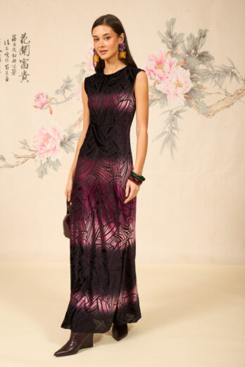 שמלה סאקורה קטיפה סגולה