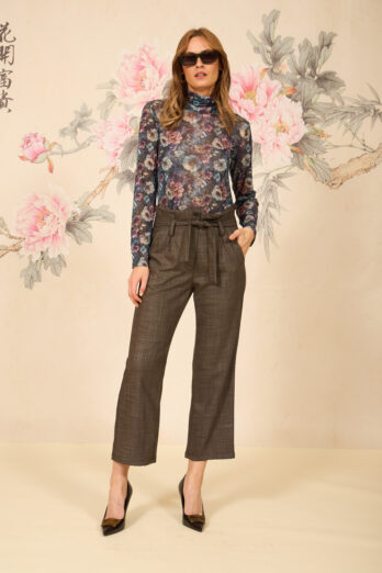 מכנס פשתן חום