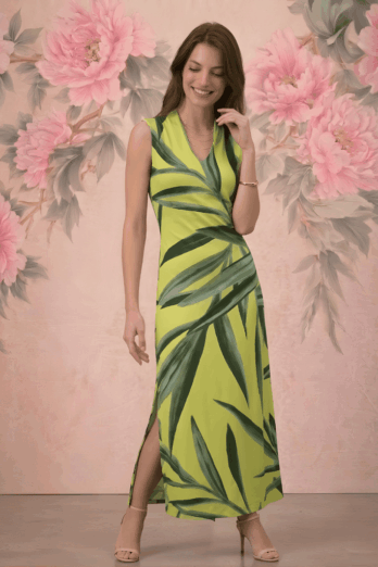 שמלה אירן מקסי עלים