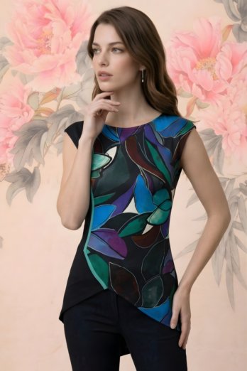 טוניקה מישל פרחים סגולים טוניקה מישל פרחים סגולים