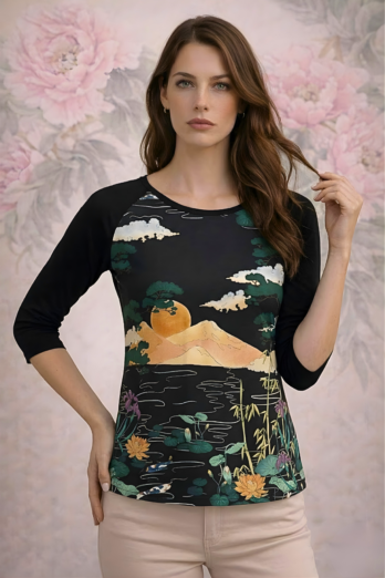 חולצה פוג'י שחורה חולצה פוג'י שחורה