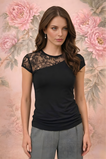 חולצה Frame שחורה תחרה חולצה Frame שחורה תחרה