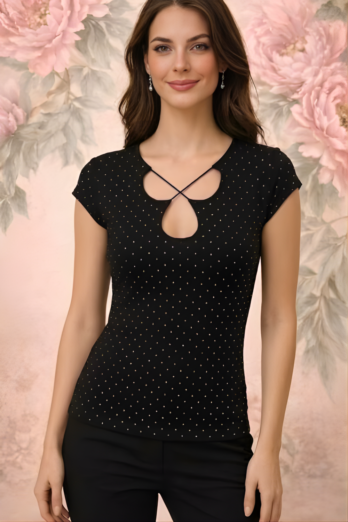 חולצה ספיידר קצרה זהב