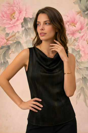 חולצה מוניק שחור זהב