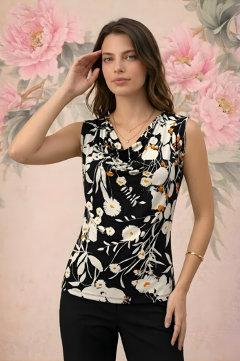 חולצה רבידה שחור לבן